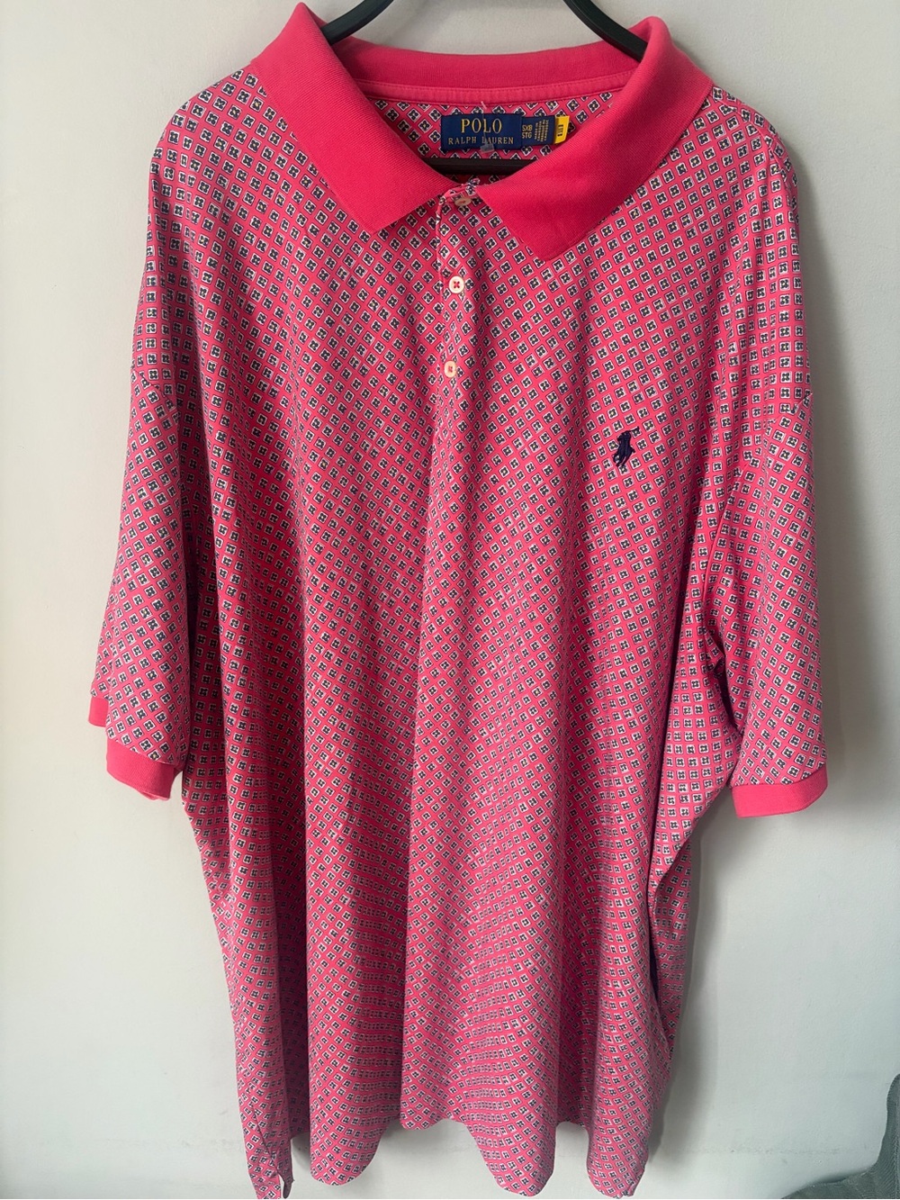 Polo Ralph Lauren 5XB Pink Floral Geometric Polo Shirt